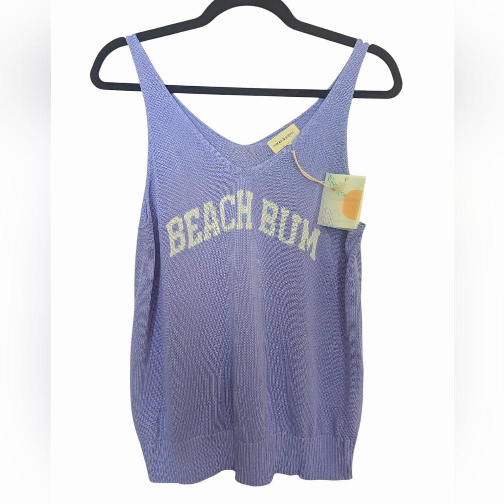 THREAD & SUPPLY Beach Bum Knit Tank Lavender Large
